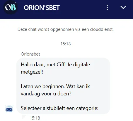 Klantenservice van OrionsBet Casino – hulp en ondersteuning